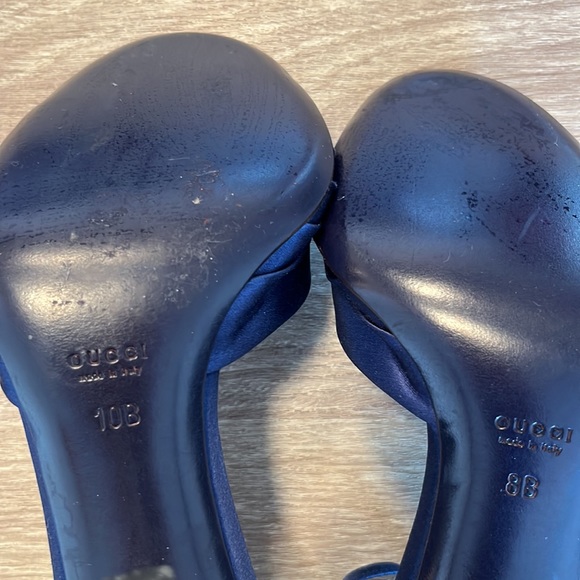 Authentic Gucci Blue Satin with Swarovski Crystal Sandals/Heels (Mismatch) - Picture 15 of 16